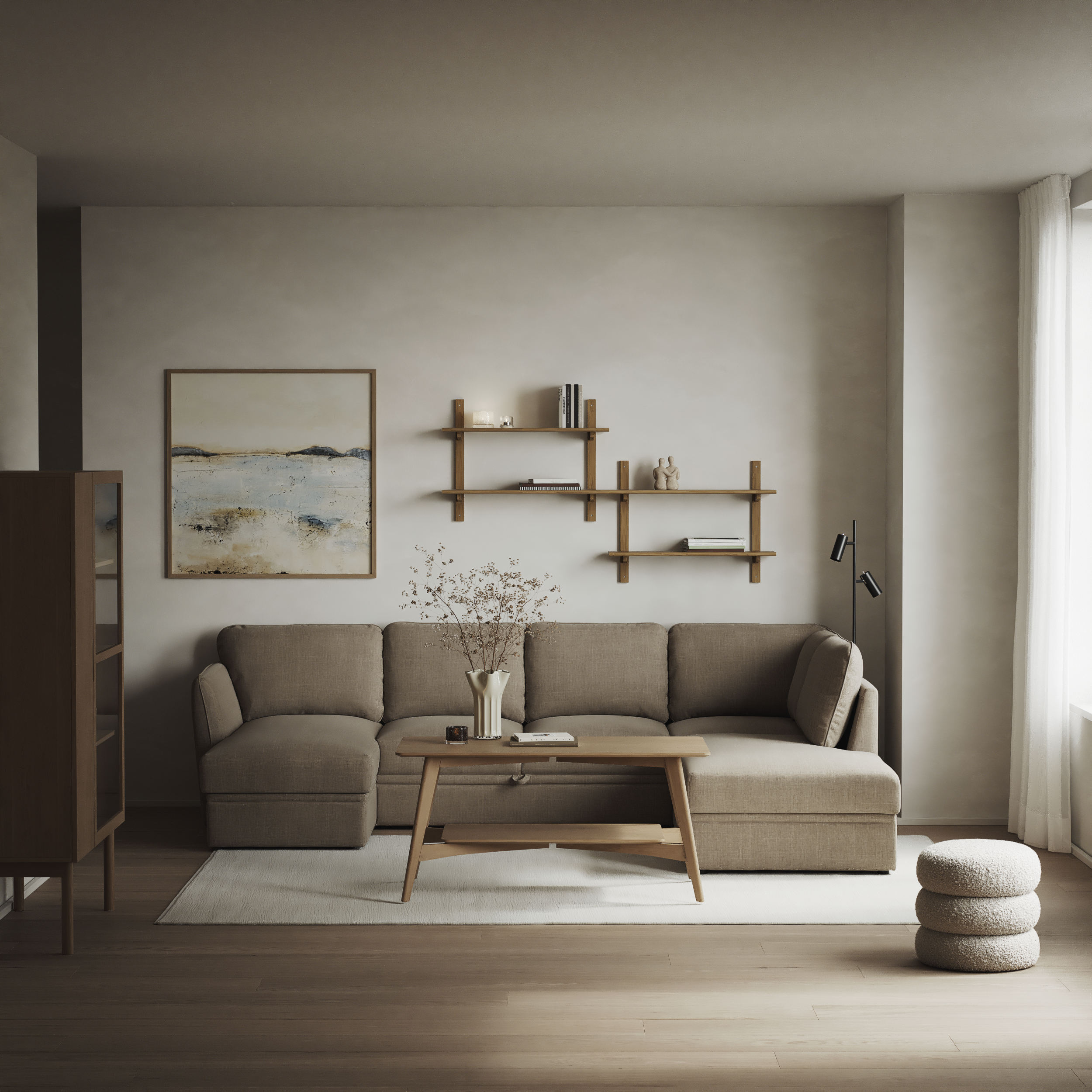 Öland - Bäddsoffa med schäslong vänster och divan höger - inspiration