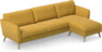Bridge - 3-sits soffa med schäslong höger - Gul
