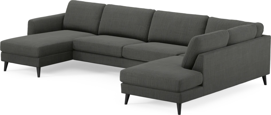 Bridge - 3-sits soffa med schäslong vänster och divan höger - Grå