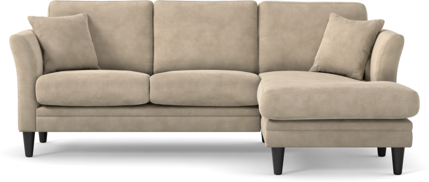 Eden - 2-sits soffa med schäslong - Brun