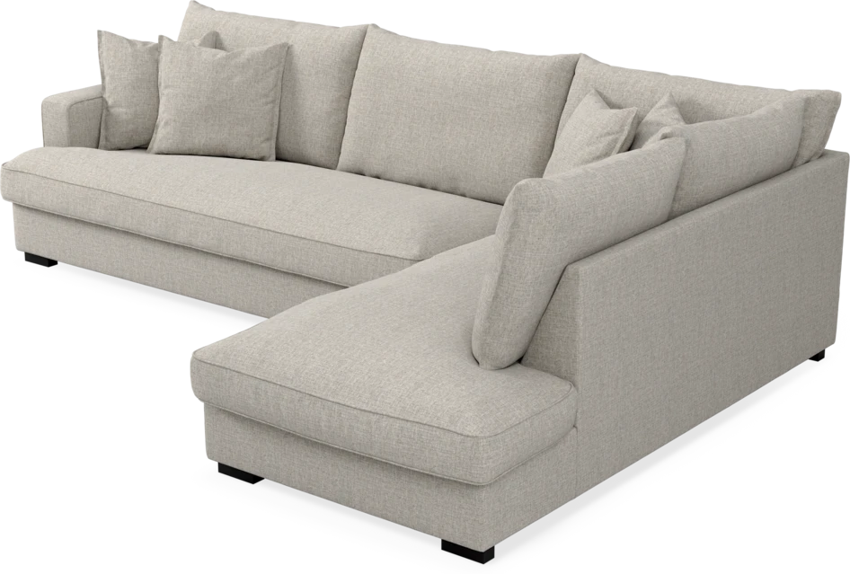 Mila - 3-sits soffa med divan höger, hel dyna - Beige