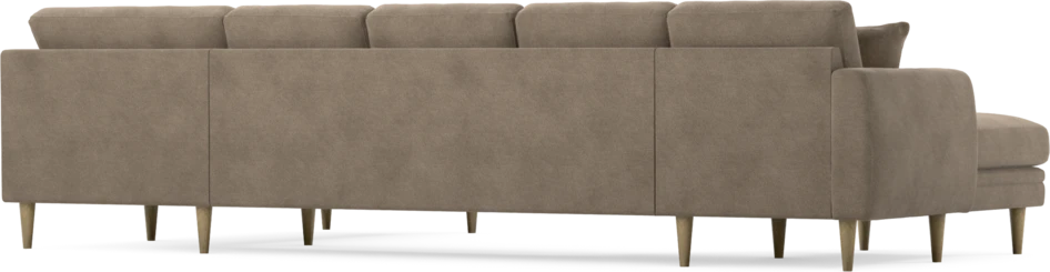 Eden - 3-sits soffa med schäslong vänster och divan höger - Brun