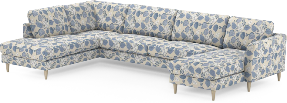 Bridge - 3-sits soffa med divan vänster och schäslong höger - Blå