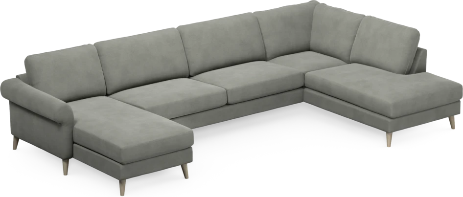 Bridge - 3-sits soffa med schäslong vänster och divan höger - Grå