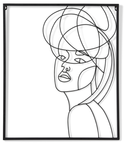 Face - Väggdekoration, H 61 cm - Svart