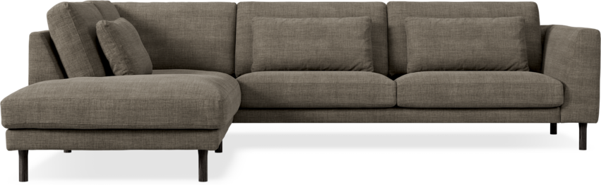 Willow - 3-sits soffa med divan vänster, fast klädsel - Brun