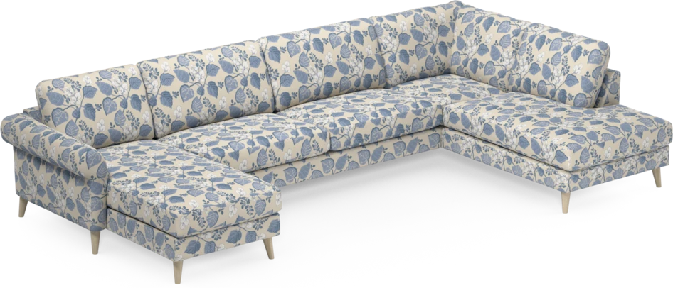 Bridge - 3-sits soffa med schäslong vänster och divan höger - Blå