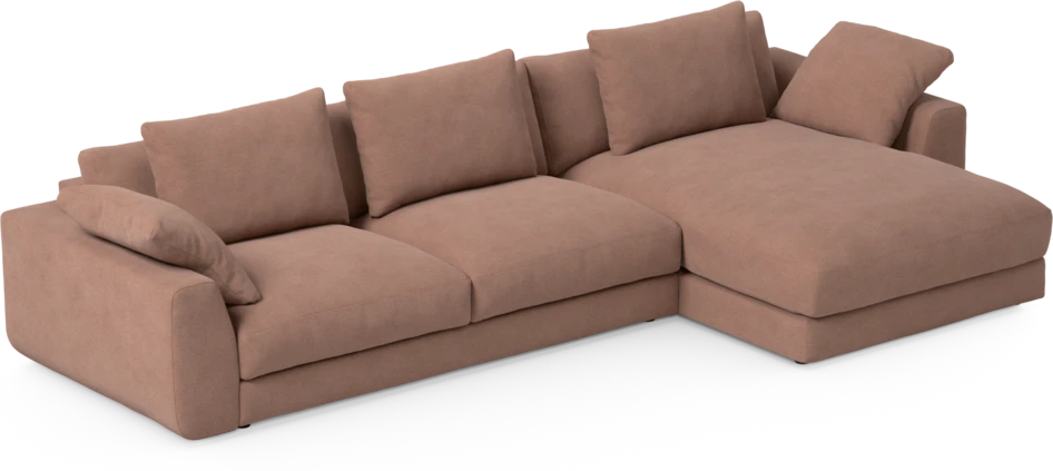 Amie - 3-sits med schäslong höger - Rosa