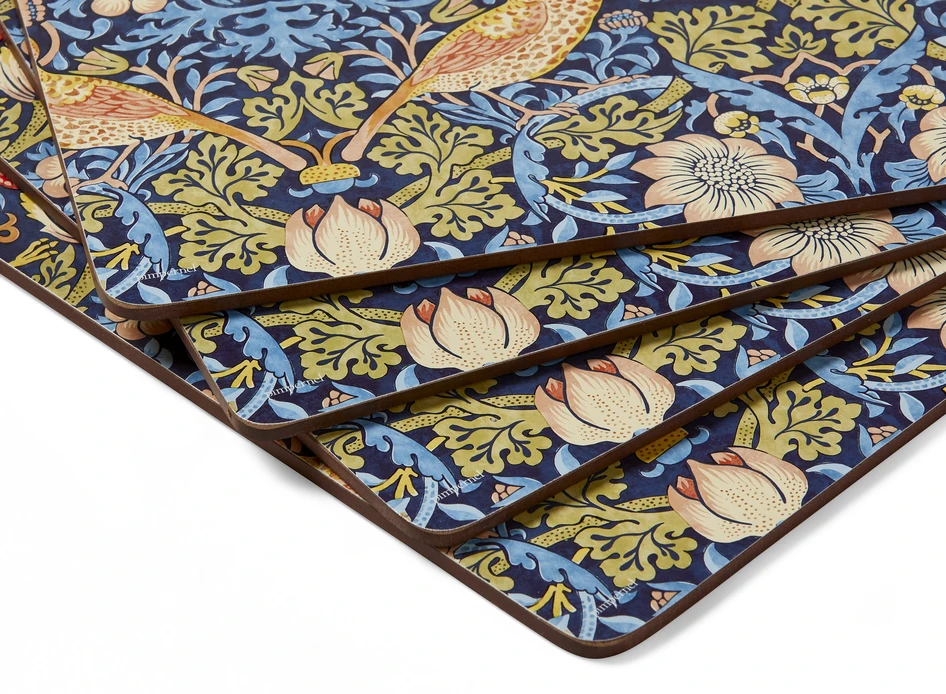 Morris & Co - Tablett, 4-pack, 40x30 cm - Blå