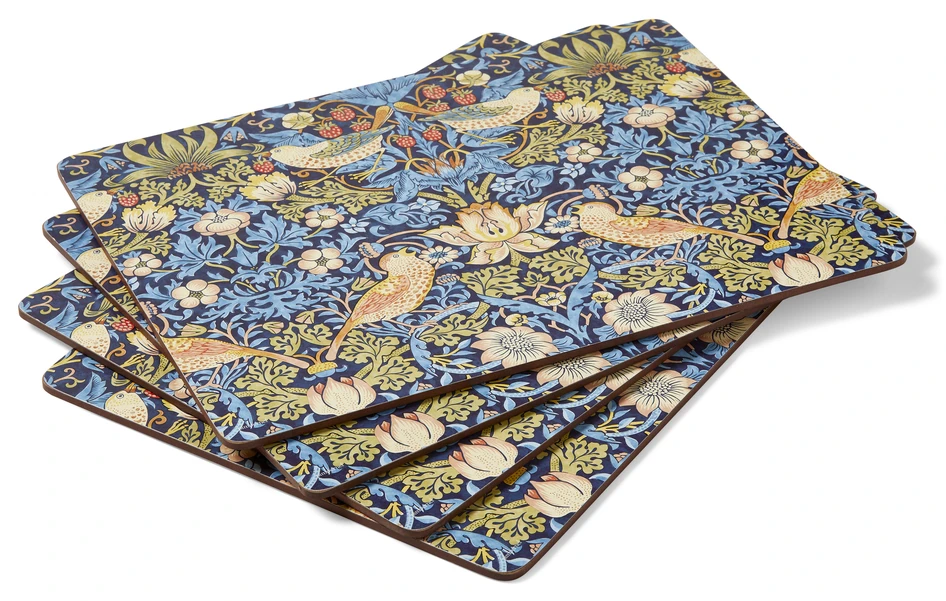 Morris & Co - Tablett, 4-pack, 40x30 cm - Blå