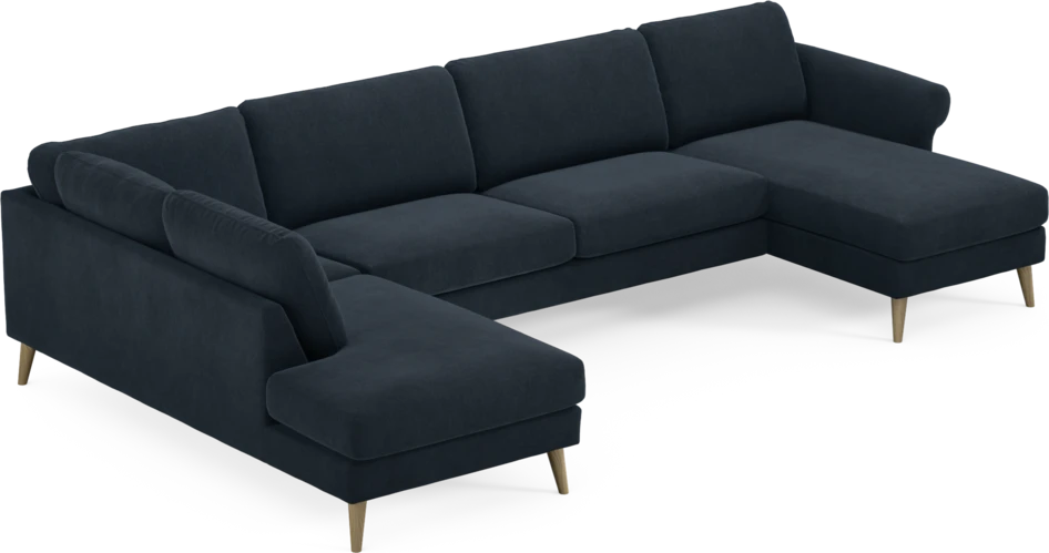 Bridge - 3-sits soffa med divan vänster och schäslong höger - Blå