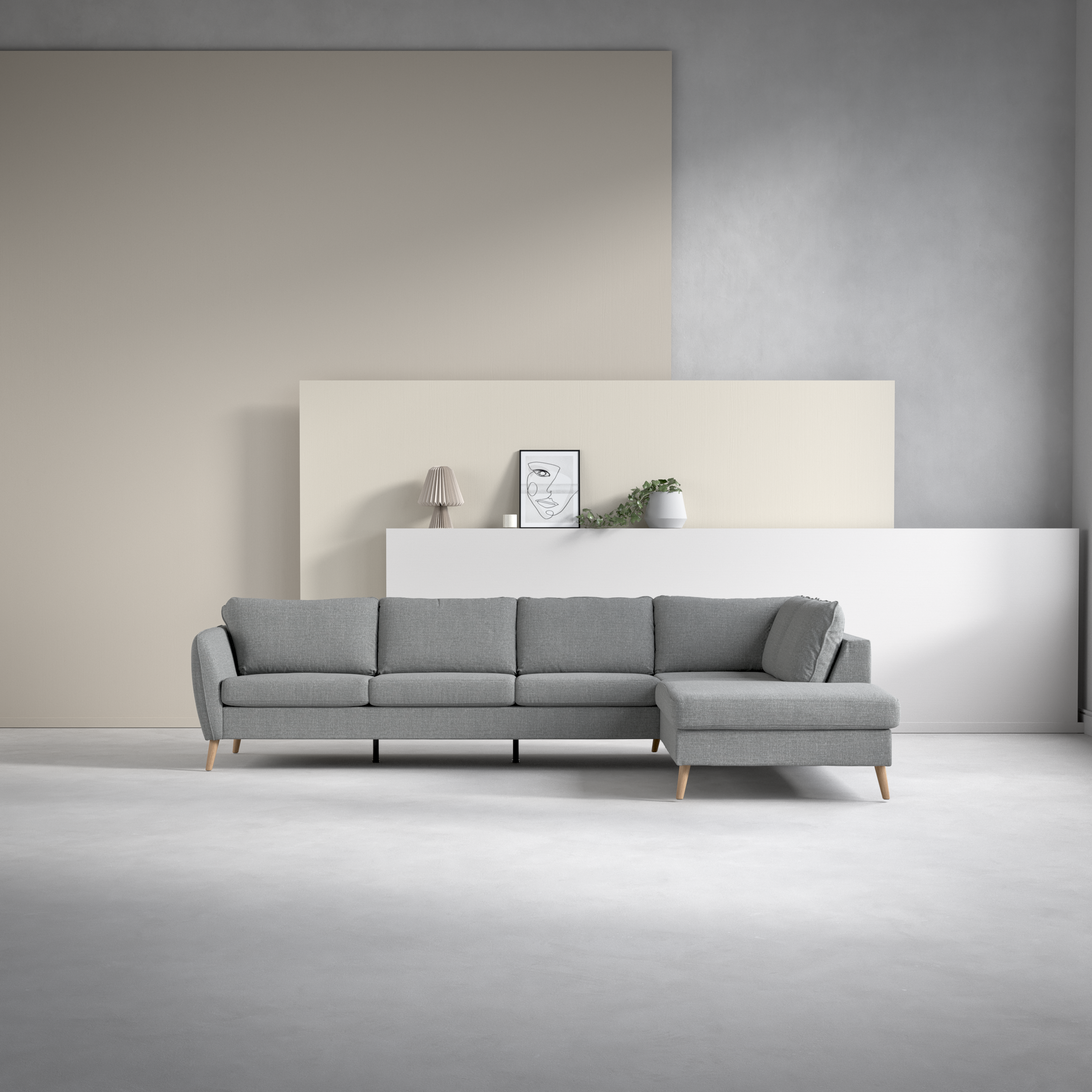 County - 3-sits soffa med divan höger - inspiration