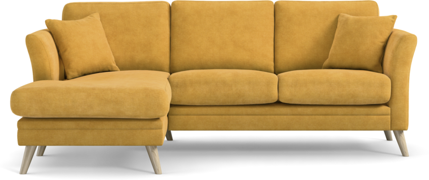 Eden - 2-sits soffa med schäslong - Gul