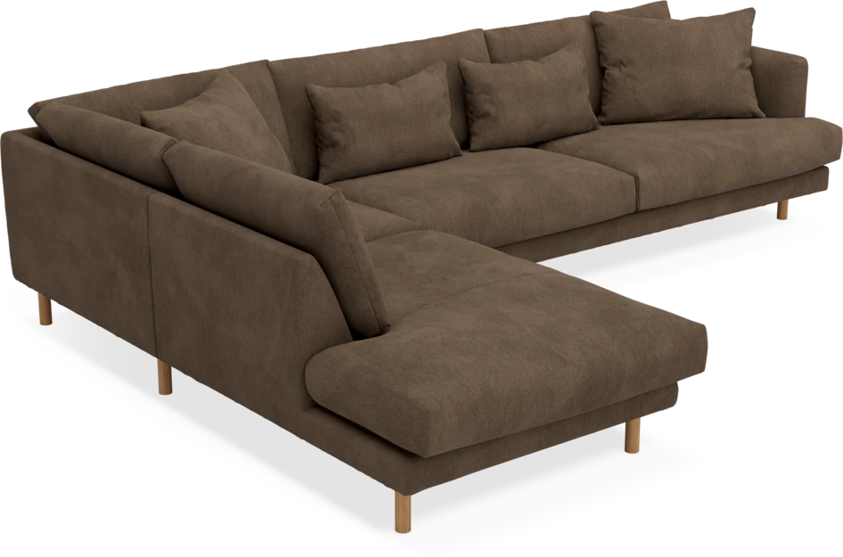 Harper - 3-sits soffa med divan vänster - Brun