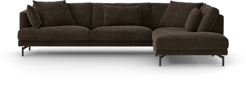 Harper - 3-sits soffa med divan höger - Brun