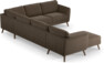 Bridge - Hörnsoffa, 3+2-sits med schäslong vänster - Brun