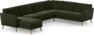 Bridge - Hörnsoffa, 3+2-sits med schäslong vänster - Grön