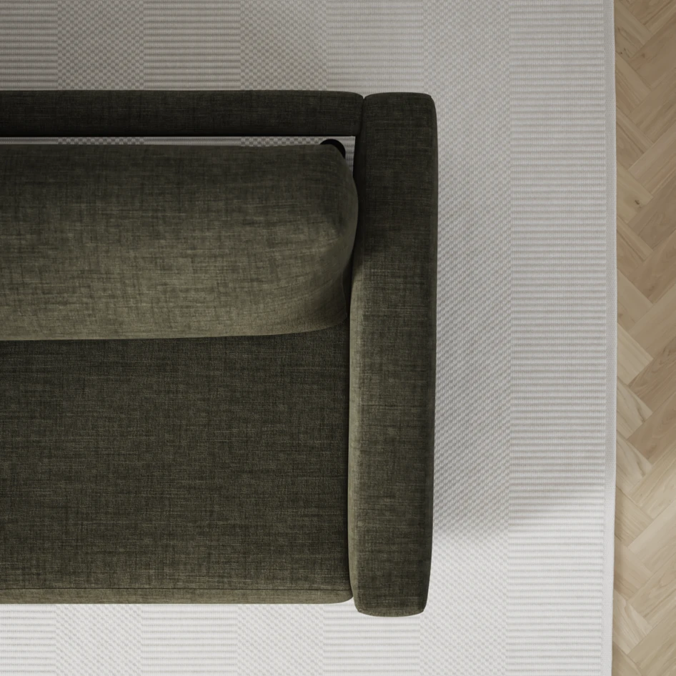 Lindö - Bäddsoffa 2,5-sits med schäslong, vändbar - Grön