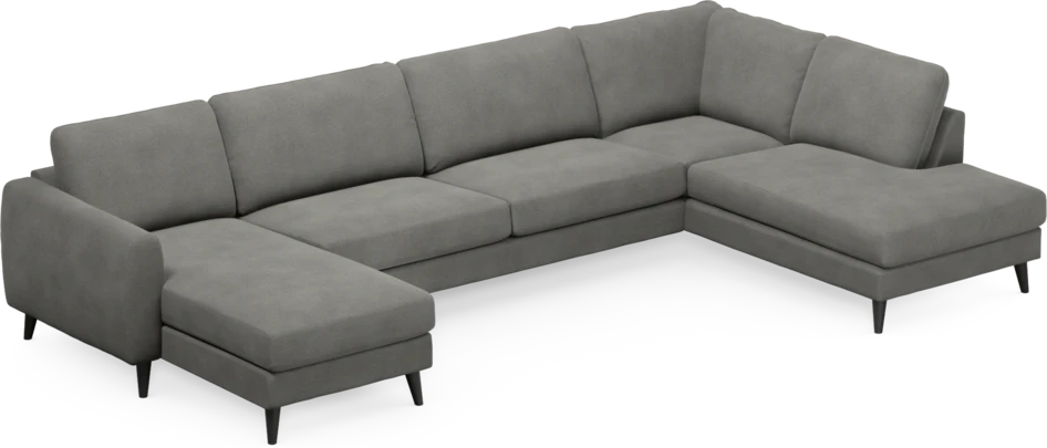 Bridge - 3-sits soffa med schäslong vänster och divan höger - Grå