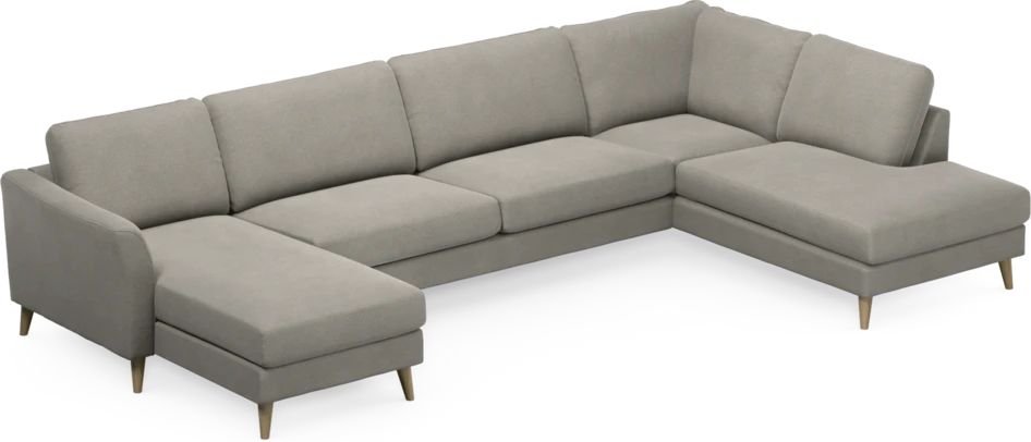 Bridge - 3-sits soffa med schäslong vänster och divan höger - Grå