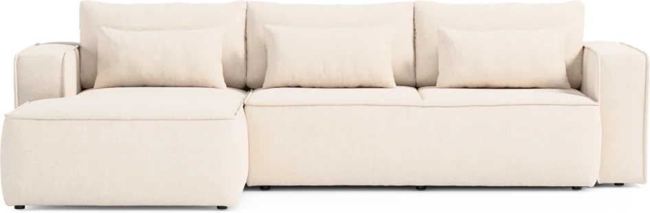 Ide - Bäddsoffa 3-sits med schäslong vänster - Vit