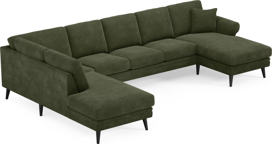 Eden - 3-sits soffa med divan vänster och schäslong höger - Grön