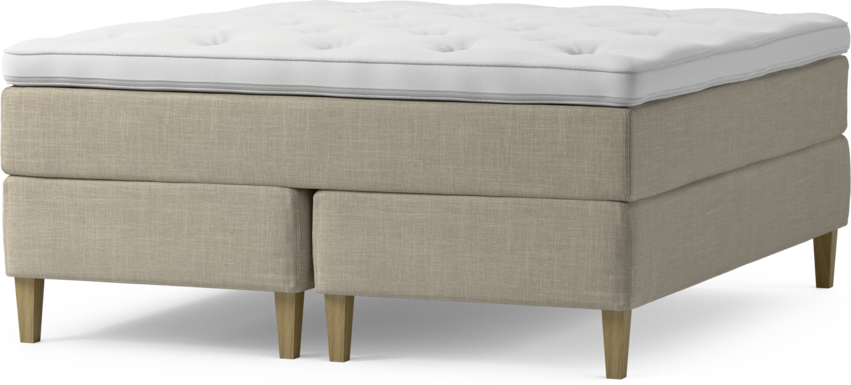 Delux Dream - Kontinentalsäng, dubbelsäng med bäddmadrass och sängben - Beige