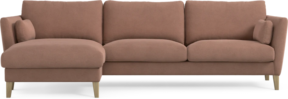 Winston - 3-sits soffa med schäslong, vändbar - Rosa