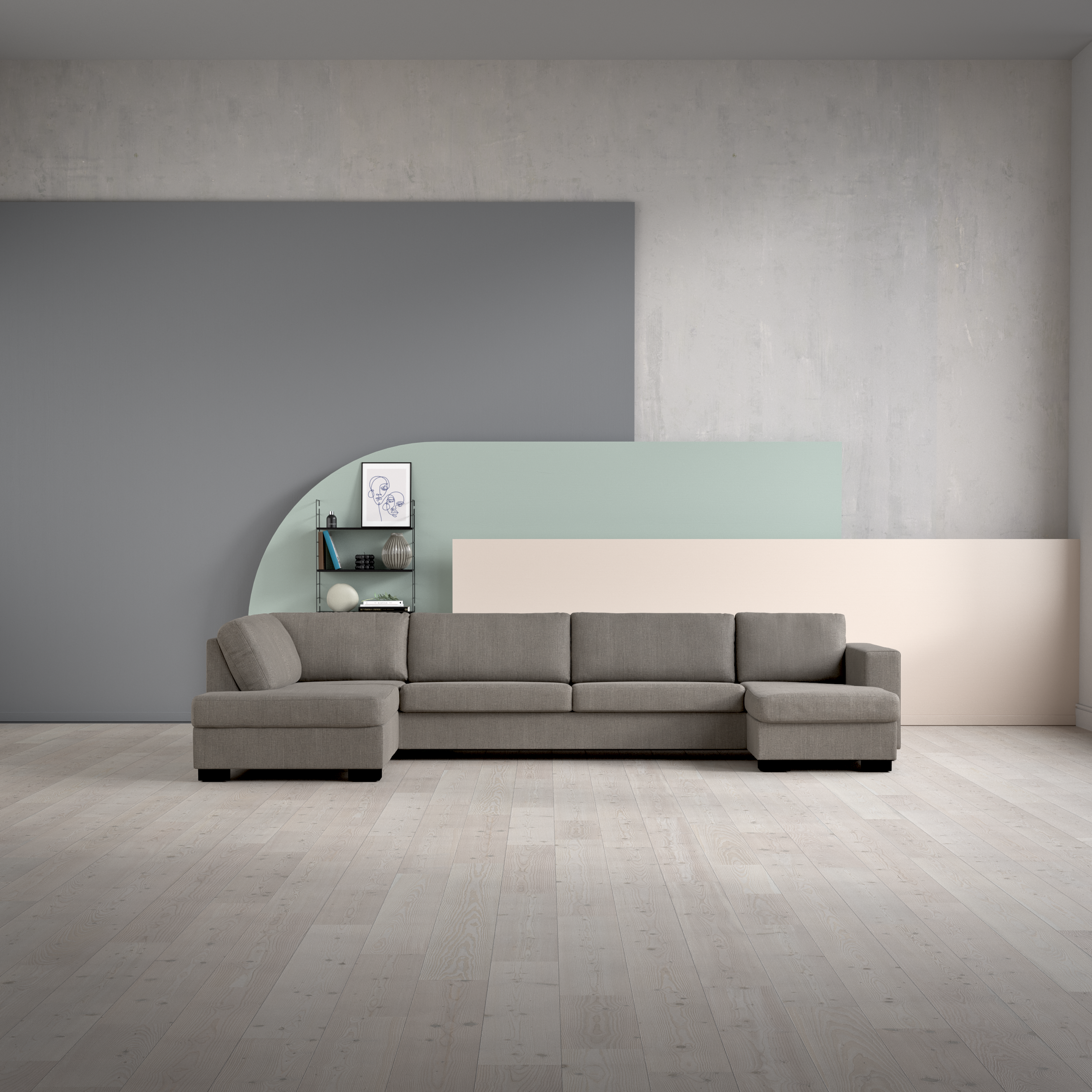 Nevada, 4-sits soffa med divan vänster och schäslong höger