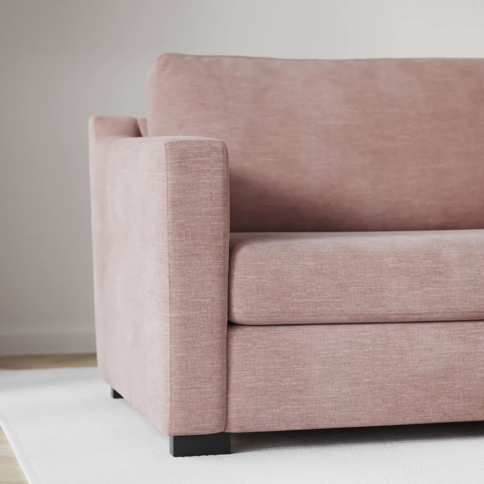 Friday - 2,5-sits soffa med divan höger - Rosa