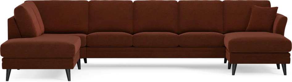 Eden - 3-sits soffa med divan vänster och schäslong höger - Orange