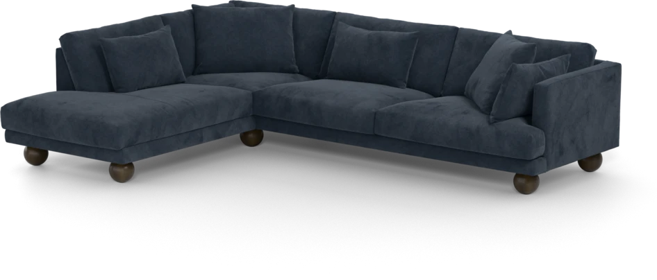 Harper - 3-sits soffa med divan vänster - Blå