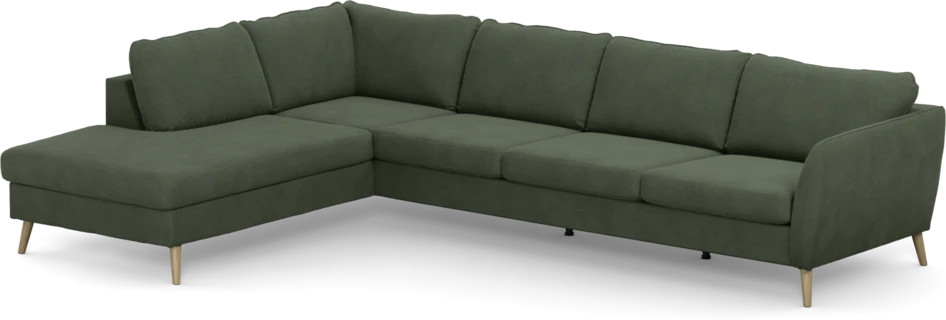 County - 3-sits soffa med divan vänster - Grön