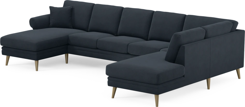 Eden - 3-sits soffa med schäslong vänster och divan höger - Blå