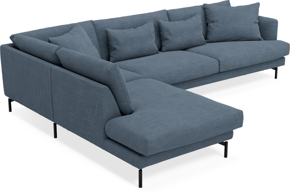 Harper - 3-sits soffa med divan vänster - Blå
