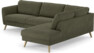 Bridge - 3-sits soffa med divan höger - Grön