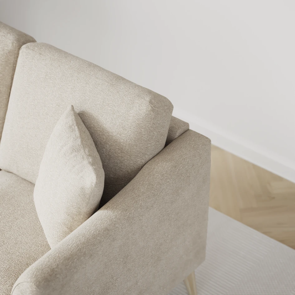 Eden - 3-sits soffa svängd - Beige