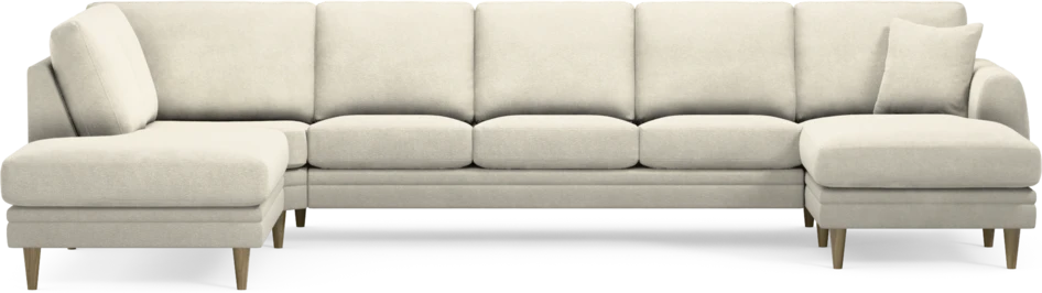 Eden - 3-sits soffa med divan vänster och schäslong höger - Vit