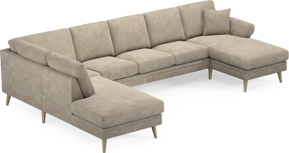 Eden - 3-sits soffa med divan vänster och schäslong höger - Beige