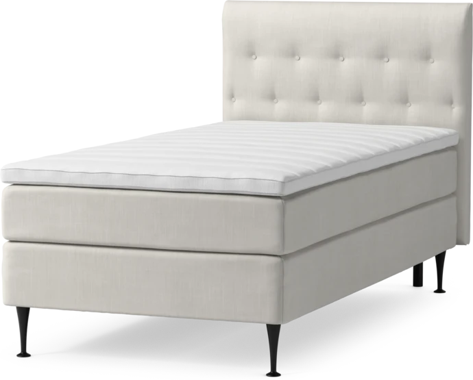 Roma Family, Kontinentalsäng, enkelsäng med bäddmadrass och sänggavel låg pikerad, B 105-140