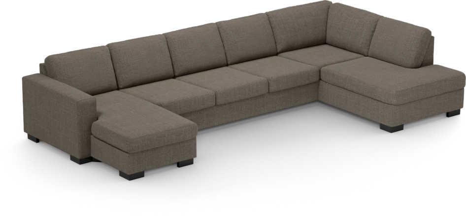 Nevada - 4-sits soffa med schäslong vänster och divan höger - Brun