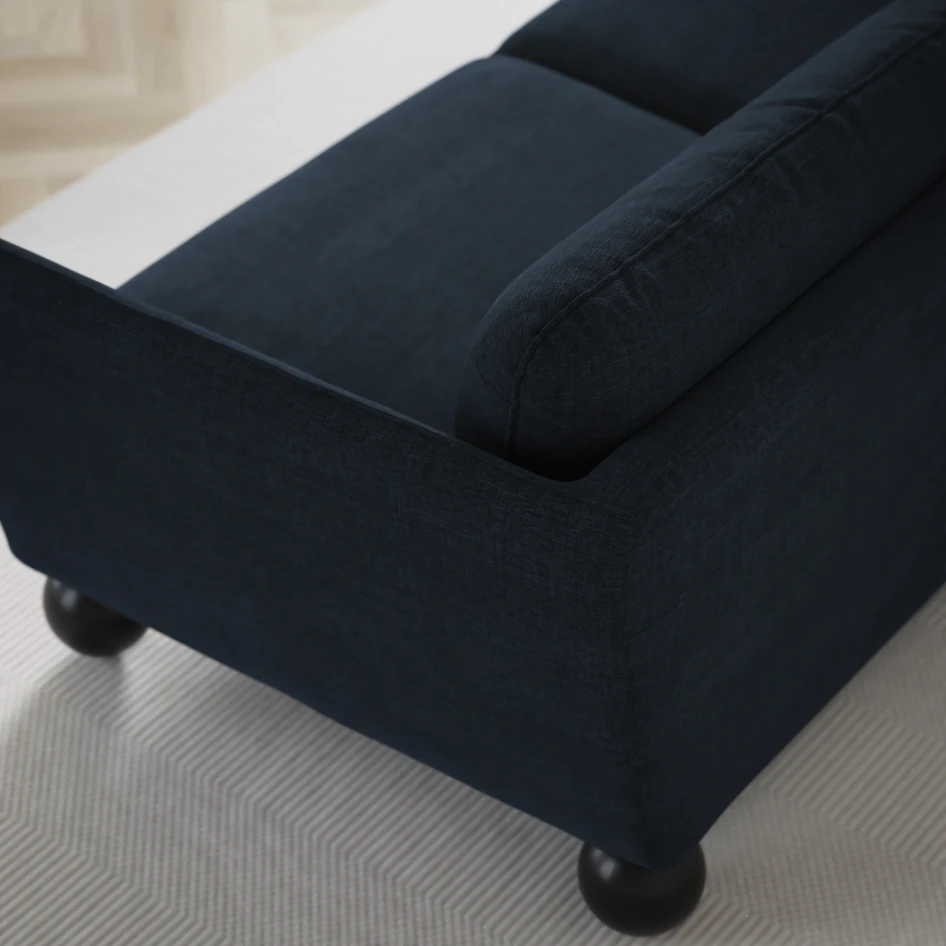 Madison Lux - 2-sits soffa med divan vänster och höger - Blå