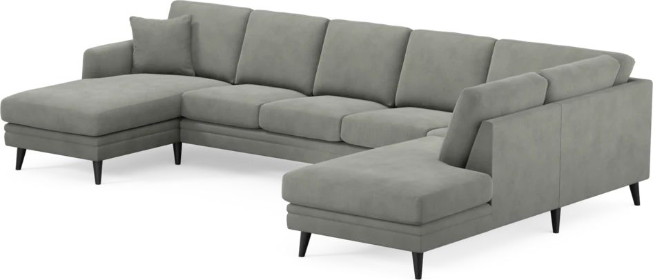 Eden - 3-sits soffa med schäslong vänster och divan höger - Grå
