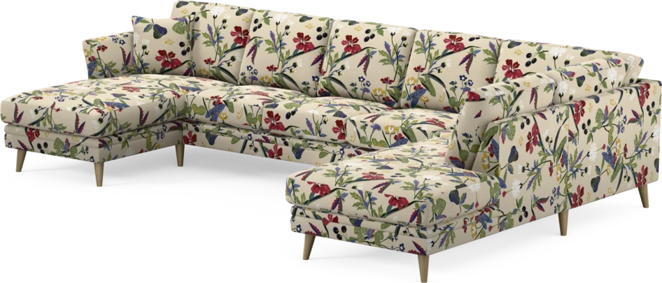 Eden - 3-sits soffa med schäslong vänster och divan höger - Flerfärgad