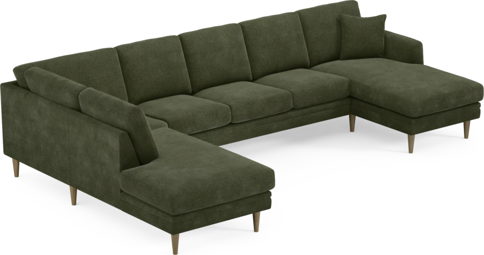 Eden - 3-sits soffa med divan vänster och schäslong höger - Grön