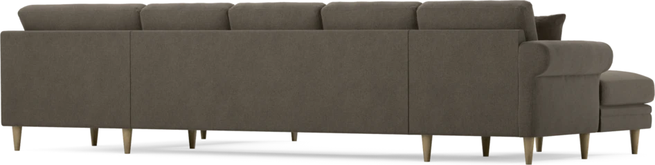 Eden - 3-sits soffa med schäslong vänster och divan höger - Brun