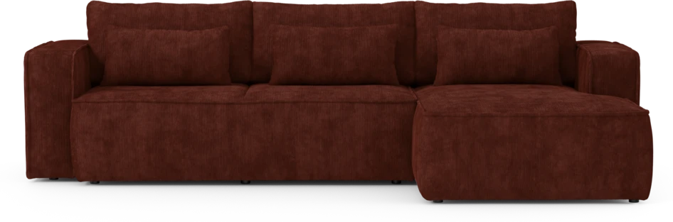 Ide - Bäddsoffa 3-sits med schäslong höger - Röd