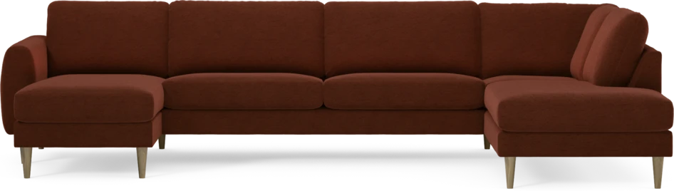 Bridge - 3-sits soffa med schäslong vänster och divan höger - Orange