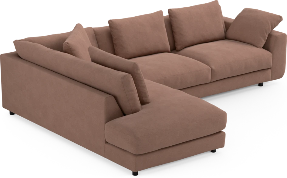 Amie - 3-sits med divan vänster - Rosa