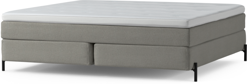 Delux Sense - Kontinentalsäng, dubbelsäng med bäddmadrass och sängben - Grå